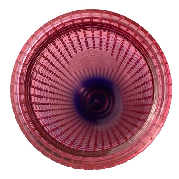 Starbucks 2002 Watermelon Pink Purple Gradient Grid Tumbler with Straw Venti NWT - Picture 7 of 8